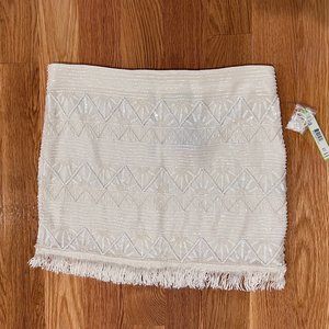 Cream beaded/sequined Alice + Olivia miniskirt, new with tags
